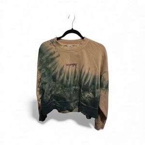 Wrangler Tan and Green Tie-Dye Crewneck